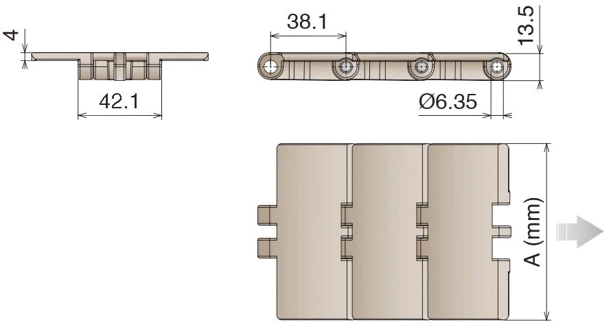 Креслення Ланцюг пластинчастий LF 820